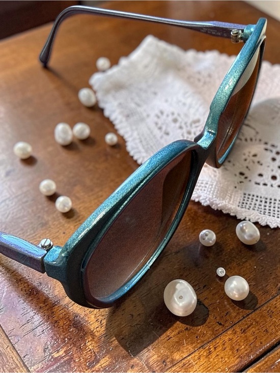 Vintage Deadstock Optyl LCM Vienna Austrian Designer Teal Oversized Sunglasses main image 5